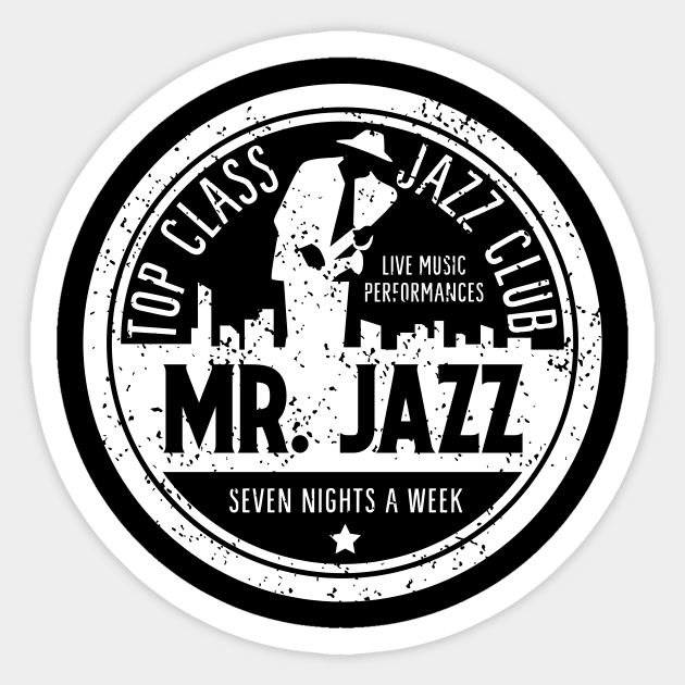 Jazz Club Vintage Design Sticker by jazzworldquest